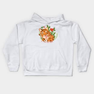 Mama Tiger with baby cub Kids Hoodie